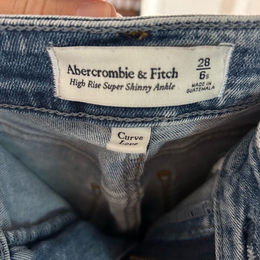 Womens Abercrombie high rise super skinny ankle jeans, curve love